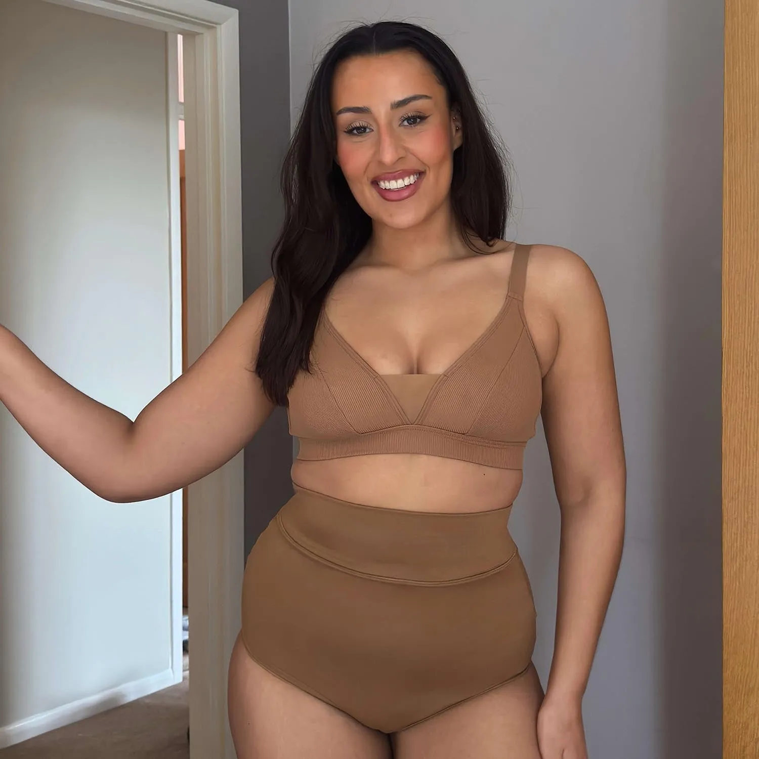 Organic Cotton Super High Waist Panties - Caramel sold by Snag Tights