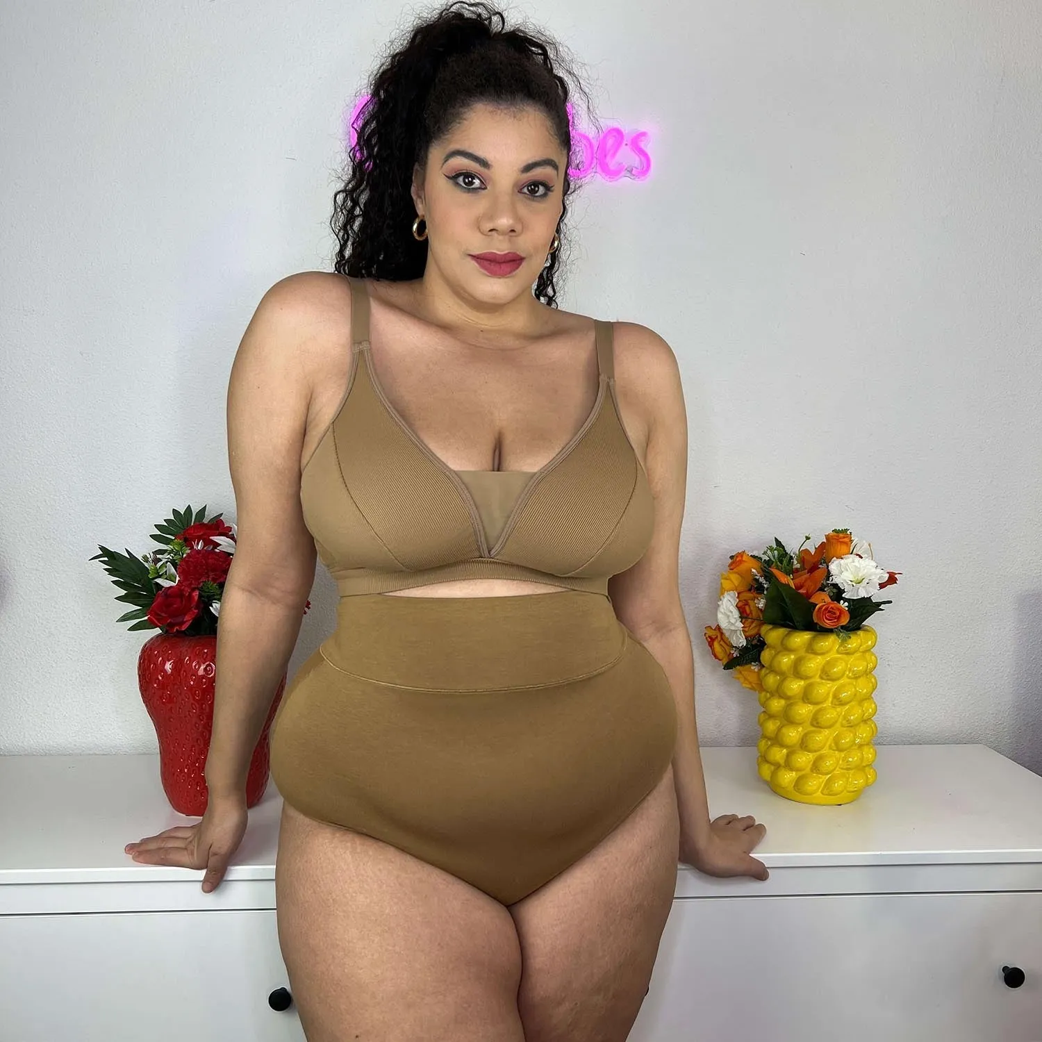 Organic Cotton Super High Waist Panties - Caramel sold by Snag Tights product image thumbnail 4