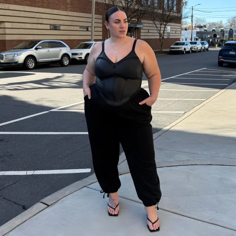 Organic Cotton Adjustable Joggers - Black sold by Snag Tights