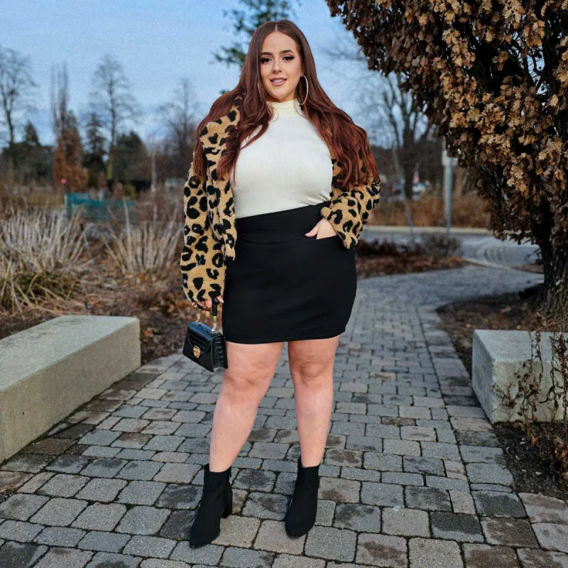 Mini Pencil Skirt - Black (V2) sold by Snag Tights