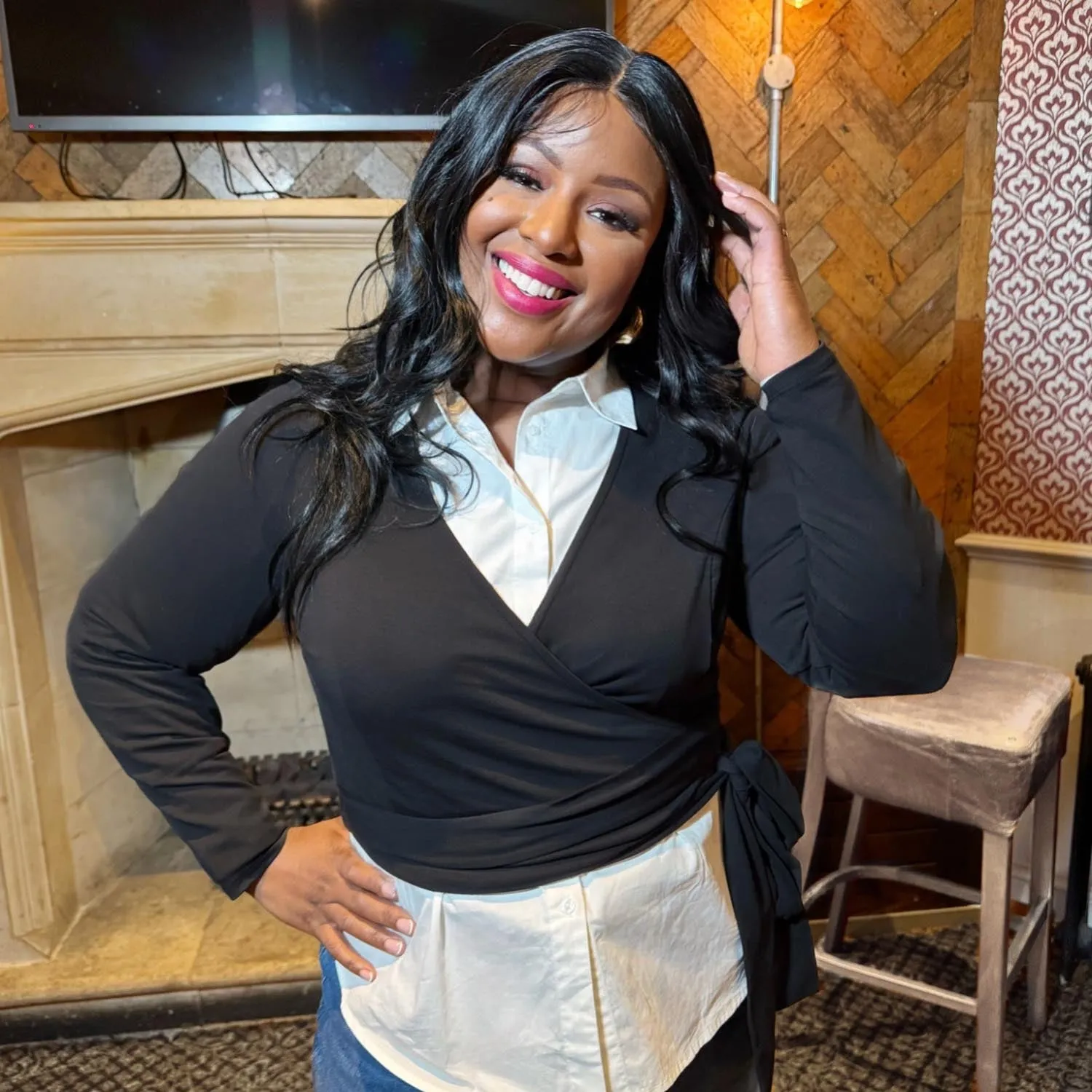 Organic Cotton Wrap Top - Black sold by Snag Tights product image thumbnail 2