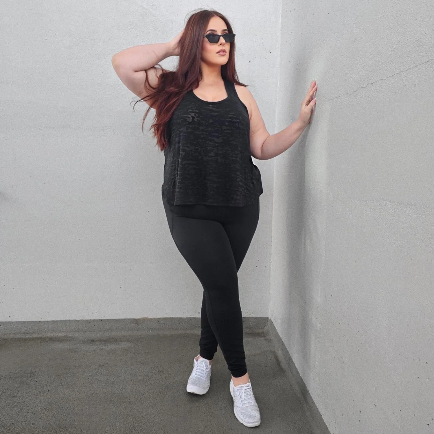 Long Buttery Leggings With Design - Black sold by Snag Tights product image thumbnail 4