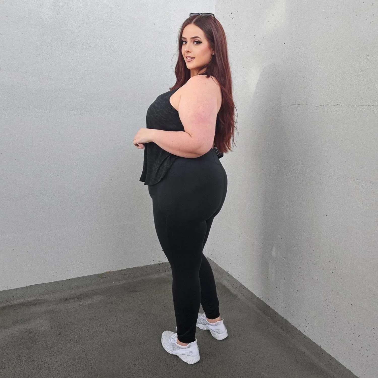 Long Buttery Leggings With Design - Black sold by Snag Tights product image thumbnail 3