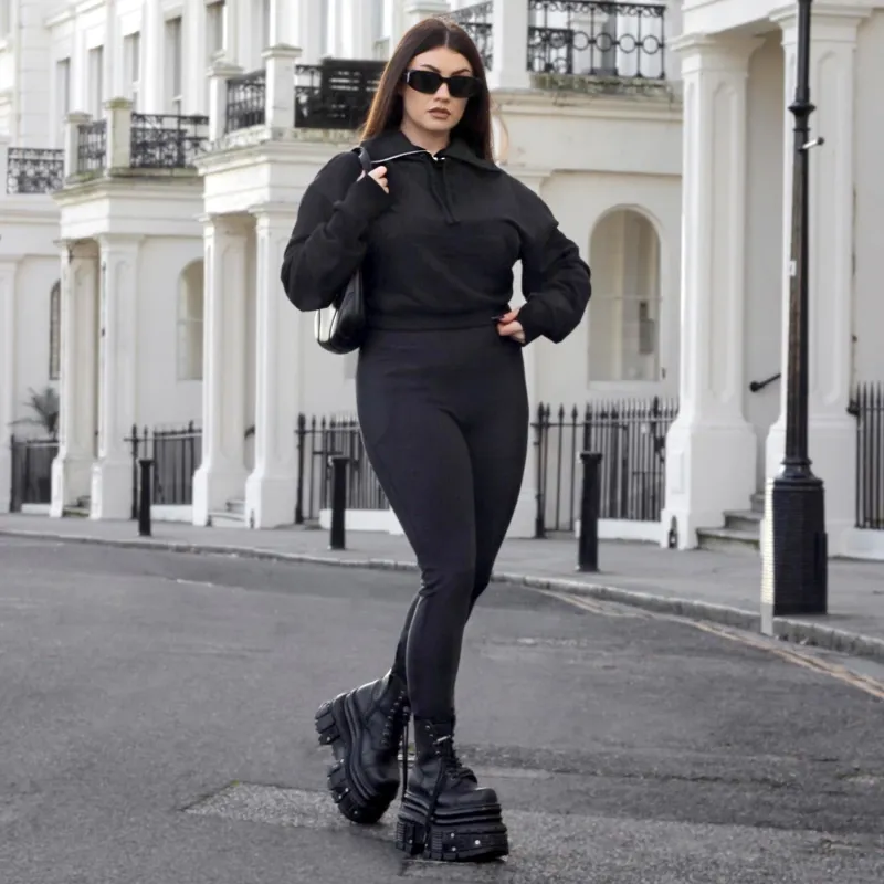 Long Buttery Leggings - Black sold by Snag Tights