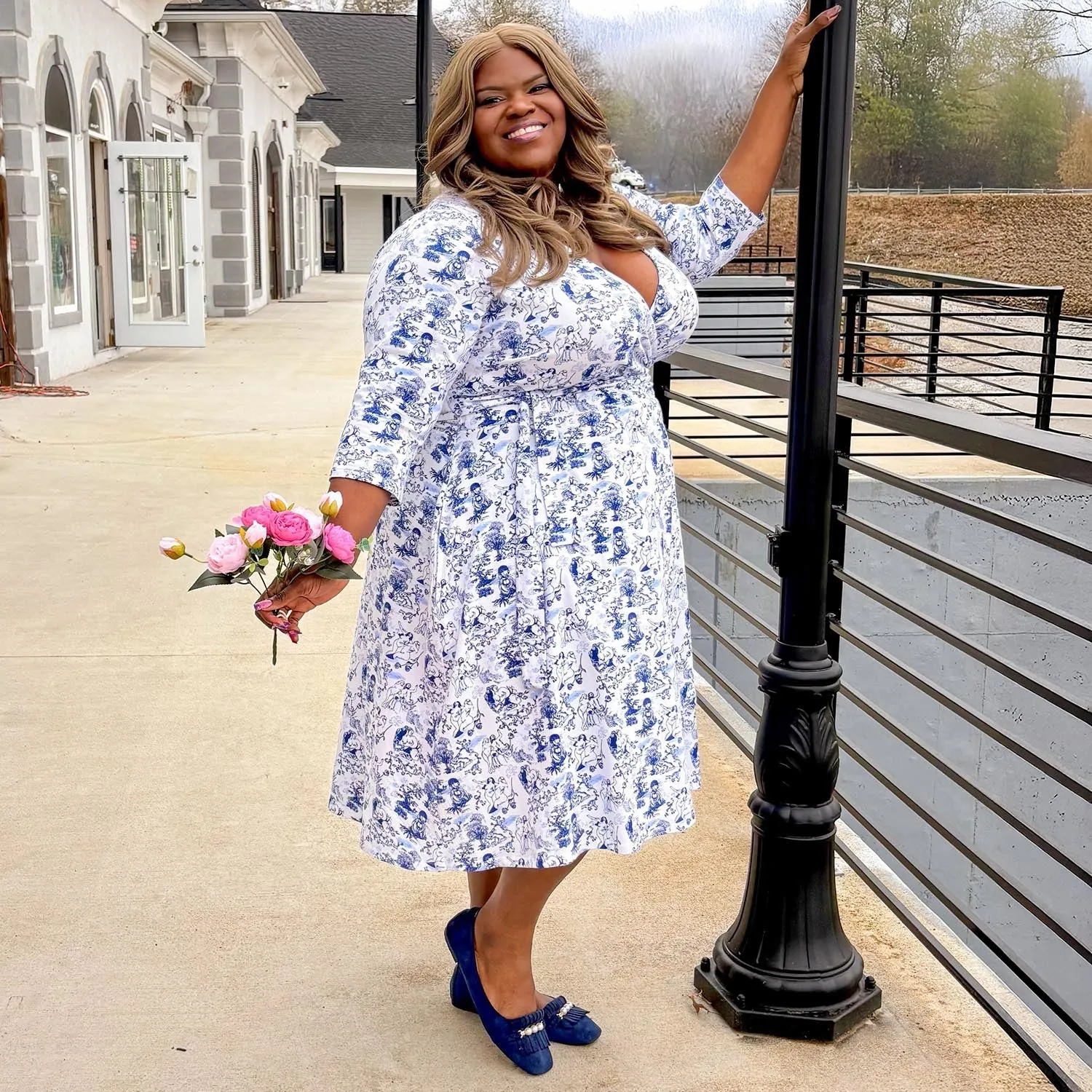 Wrap Dress - Passion au Jardin - L'Amour Bleu sold by Snag Tights product image thumbnail 5