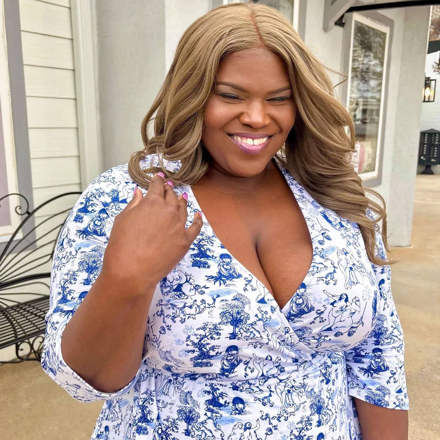 Wrap Dress - Passion au Jardin - L'Amour Bleu sold by Snag Tights product image thumbnail 2