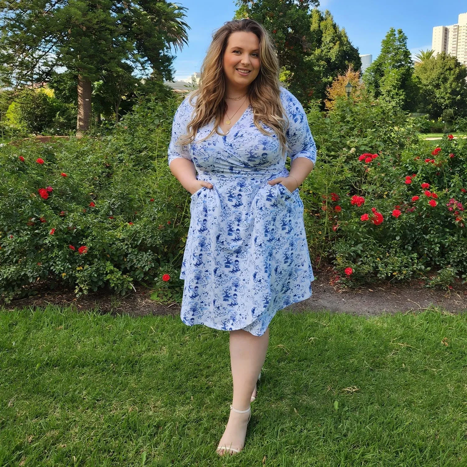 Wrap Dress - Passion au Jardin - L'Amour Bleu sold by Snag Tights product image thumbnail 3