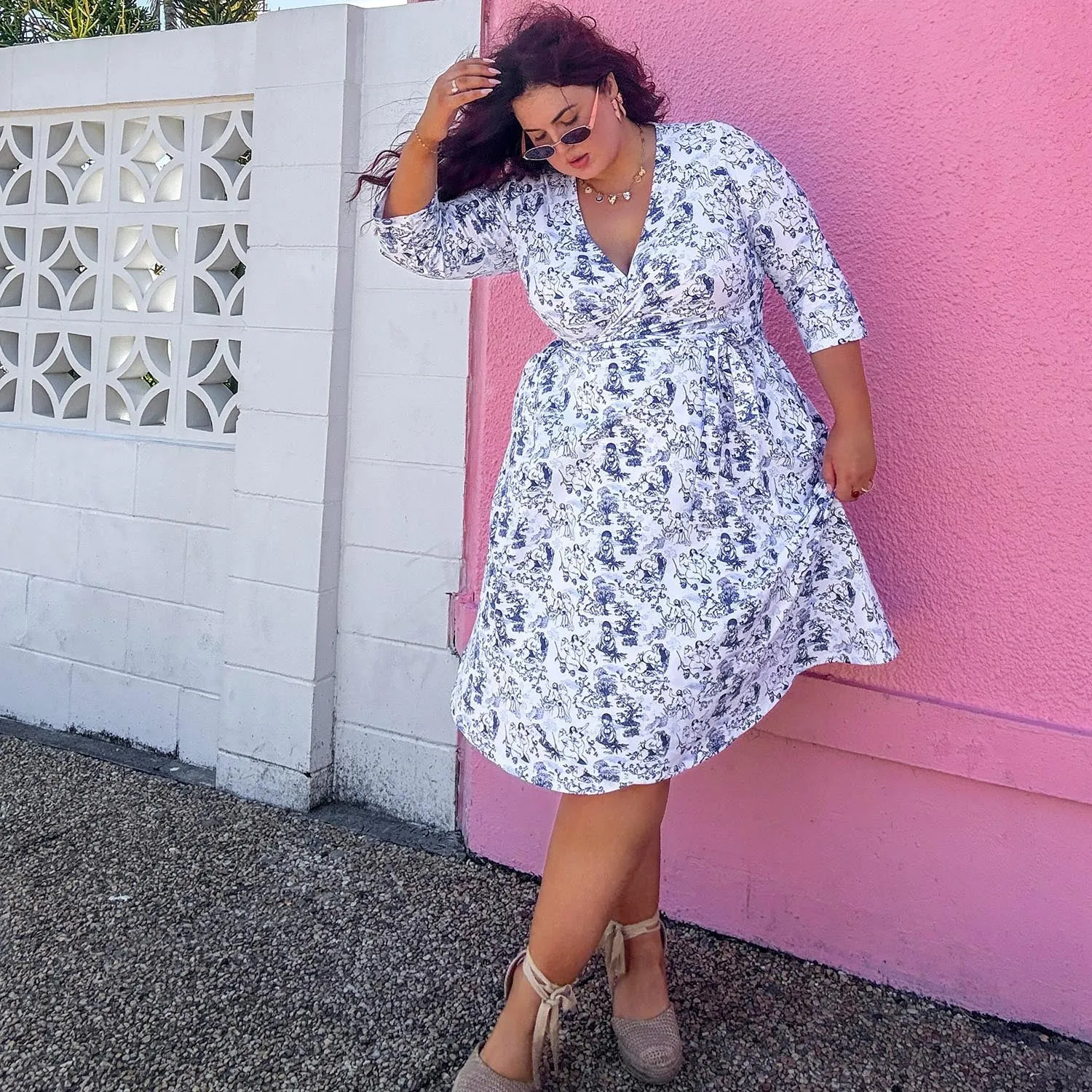 Wrap Dress - Passion au Jardin - L'Amour Bleu sold by Snag Tights product image thumbnail 4