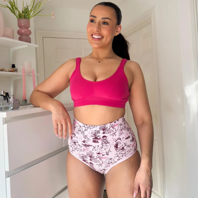 Organic Cotton Full Brief Panties - Passion au Jardin - L'Amour Rose sold by Snag Tights