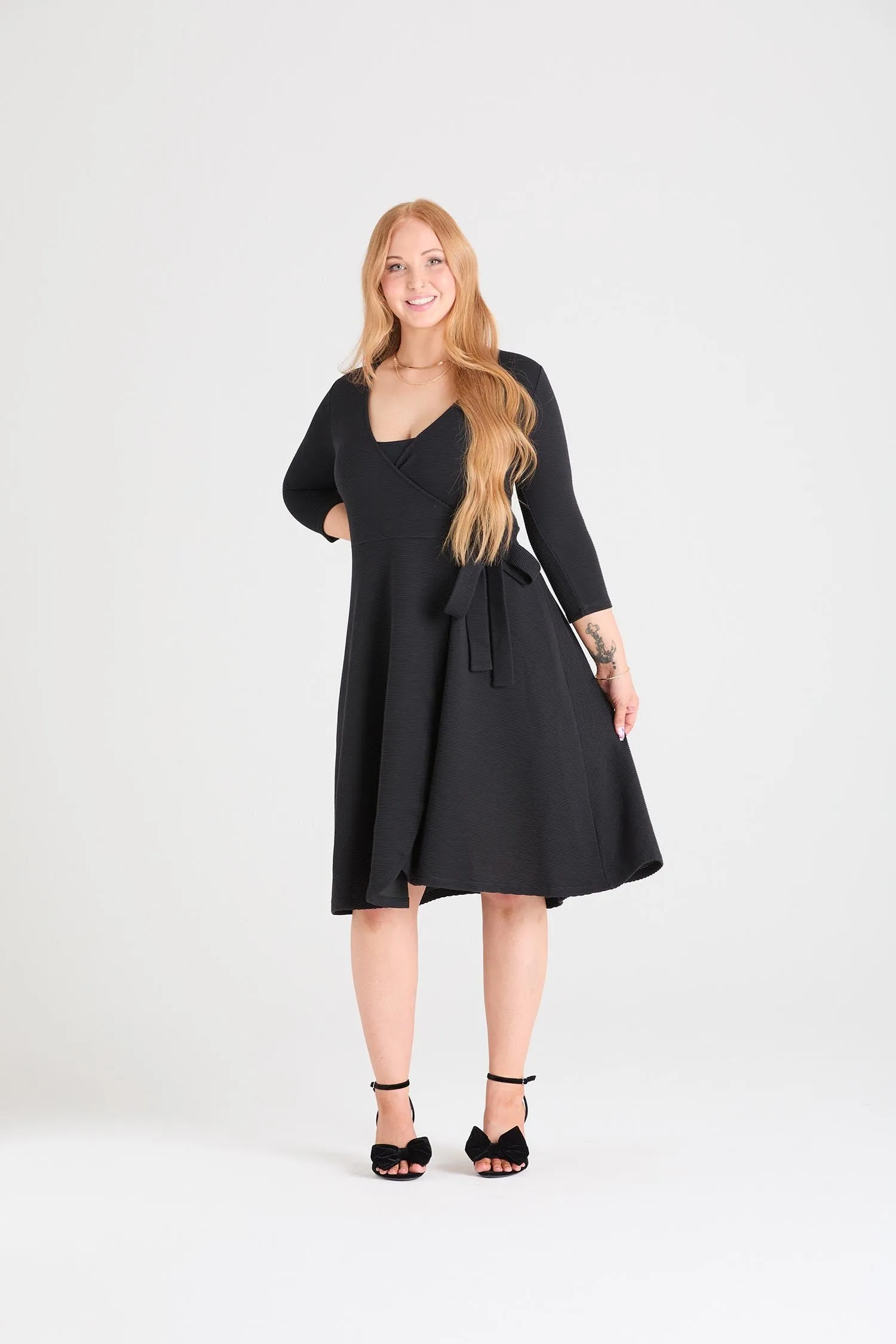 Ottoman Wrap Around Dress - Black sold by Snag Tights product image thumbnail 3