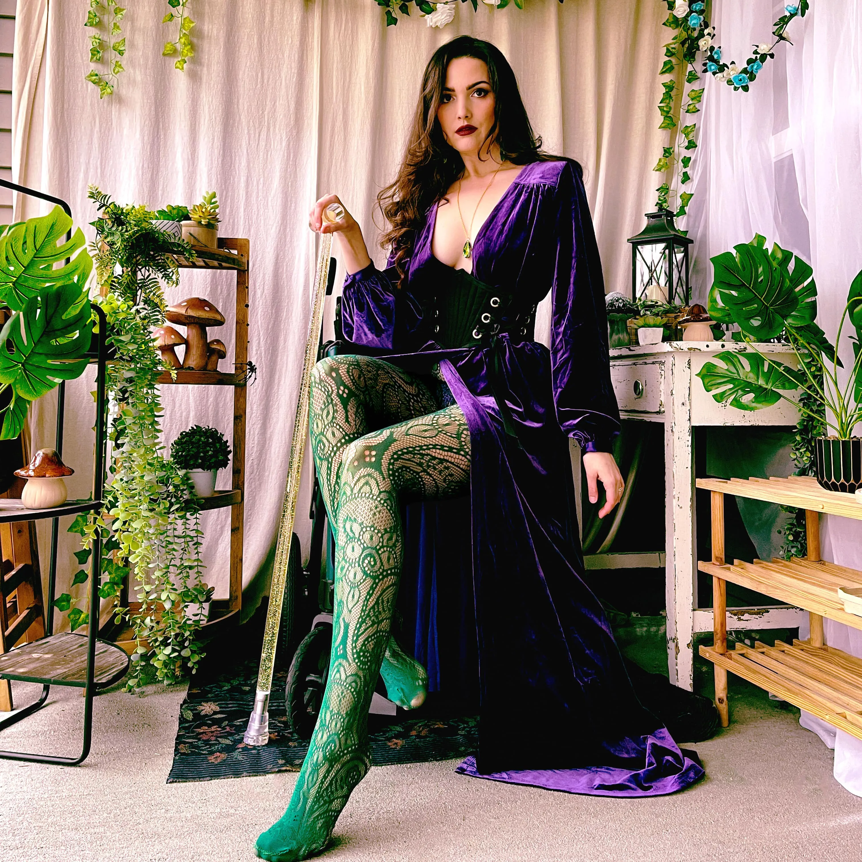 Botanical Fishnets - Foliage sold by Snag Tights product image thumbnail 3