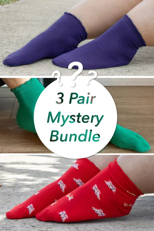 Bamboo Ankle Socks - 3 Pair Mystery Bundle sold by Snag Tights