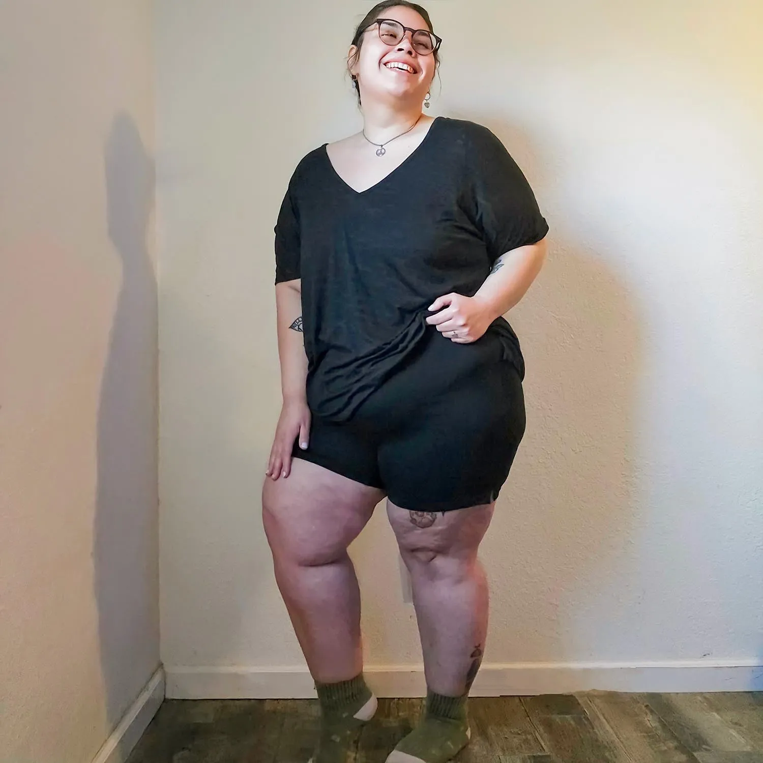 Burnout Sleep T-Shirt & Shorts Bundle in Black sold by Snag Tights product image thumbnail 2