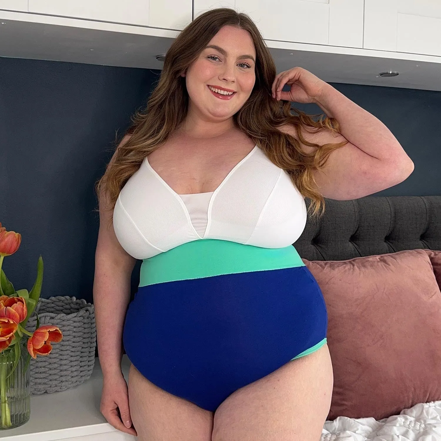 Organic Cotton Super High Waist Duo Knickers - Arabesque & Mint sold by Snag Tights