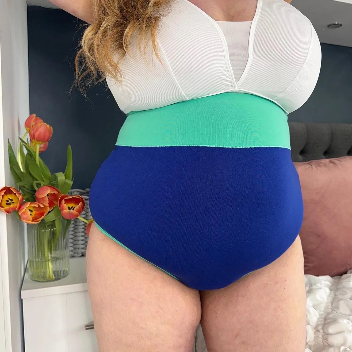 Organic Cotton Super High Waist Duo Knickers - Arabesque & Mint sold by Snag Tights product image thumbnail 3