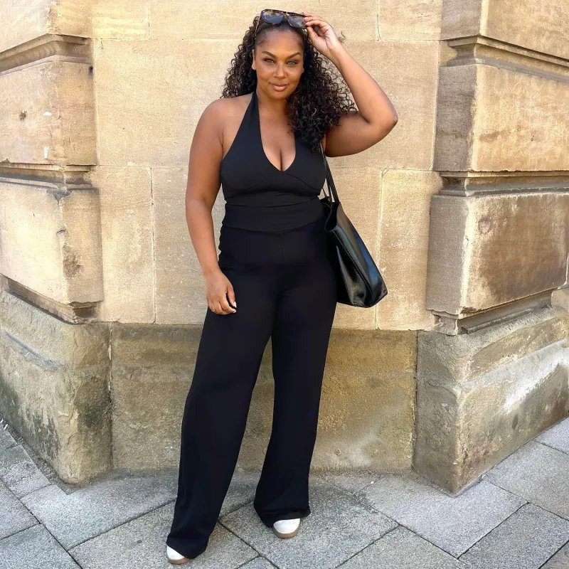 Squat-Proof Wide Leg Leggings - Black sold by Snag Tights