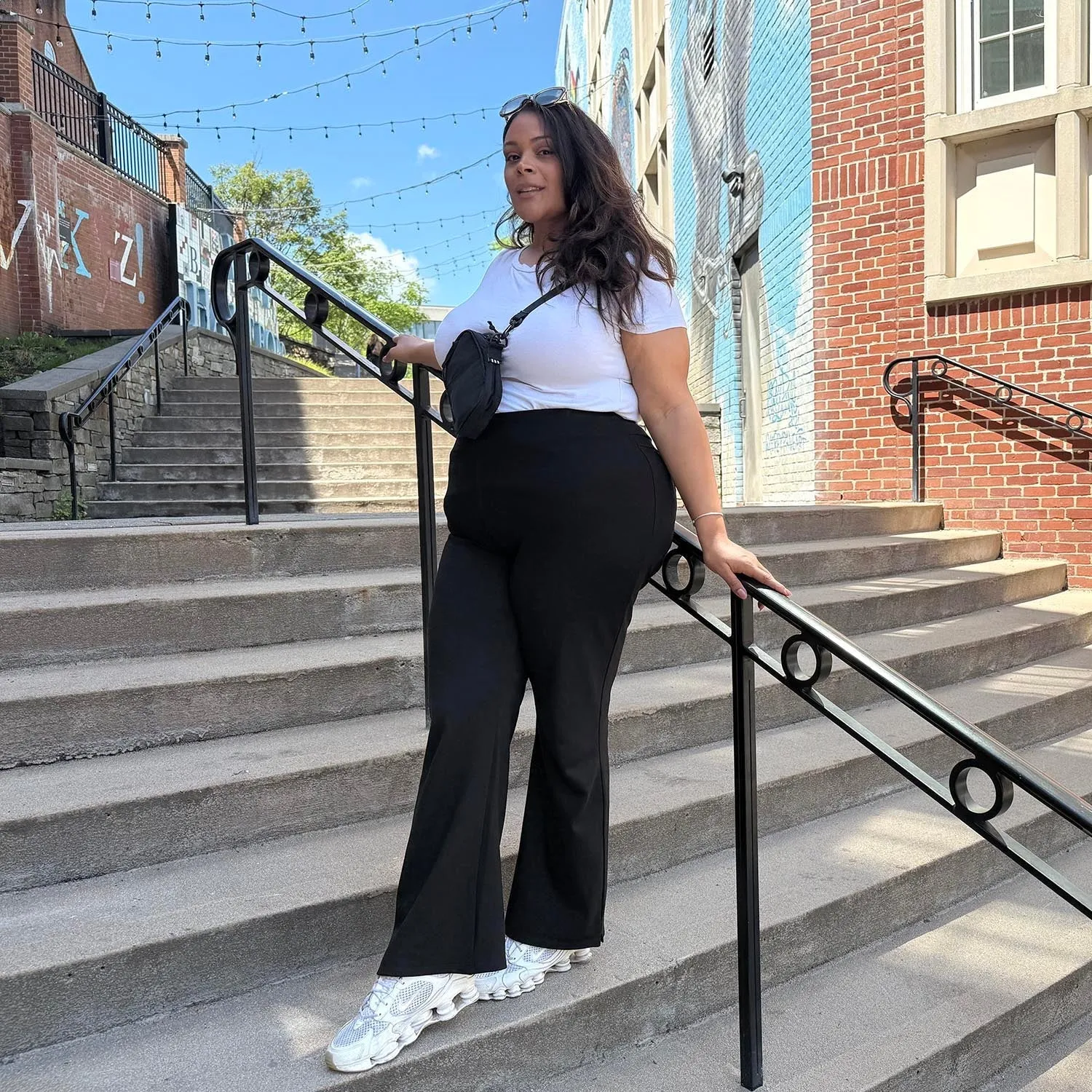 Squat-Proof Kick Flare Leggings - Black sold by Snag Tights product image thumbnail 2