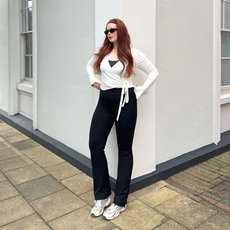 Kick Flare Leggings - Black sold by Snag Tights