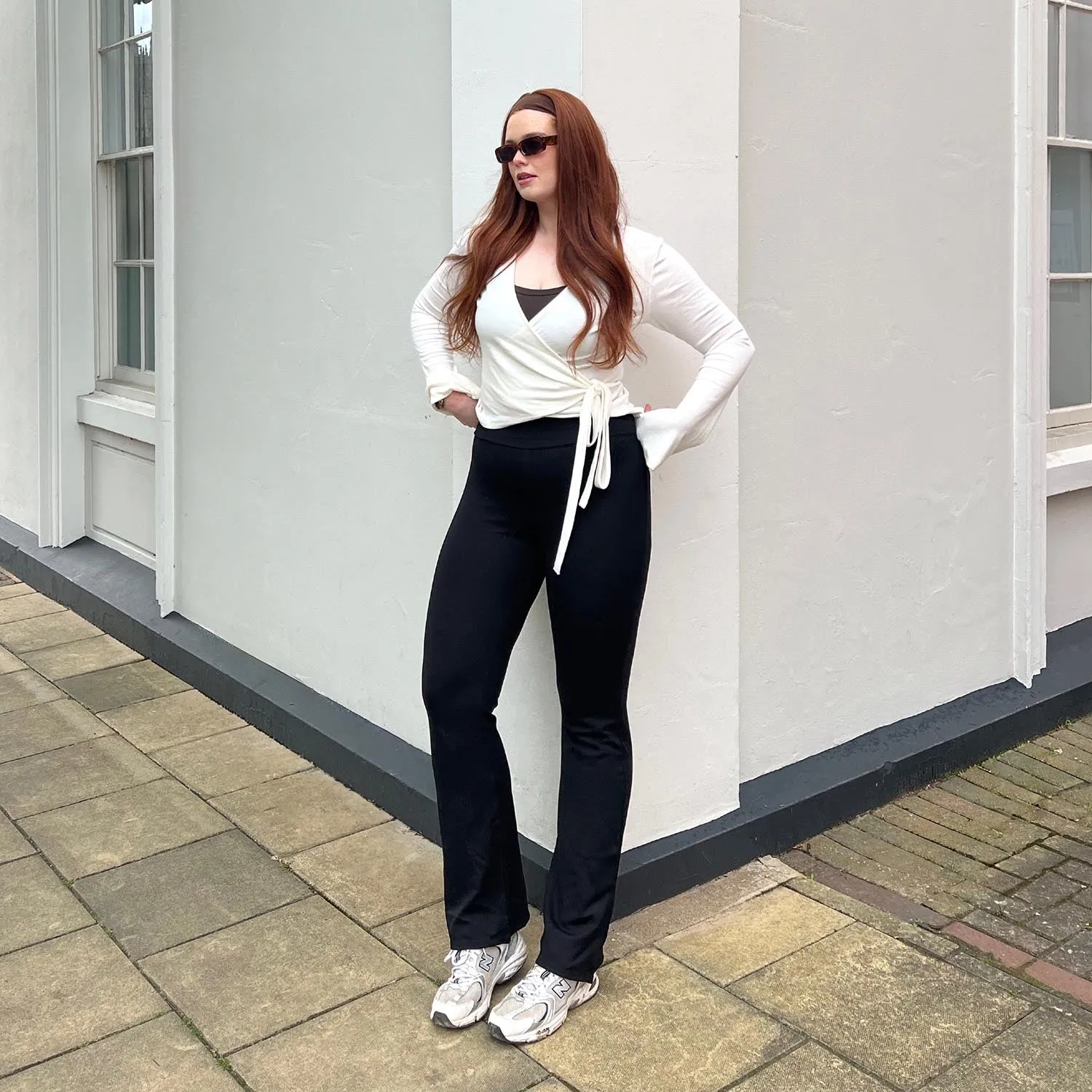 Squat-Proof Kick Flare Leggings - Black sold by Snag Tights