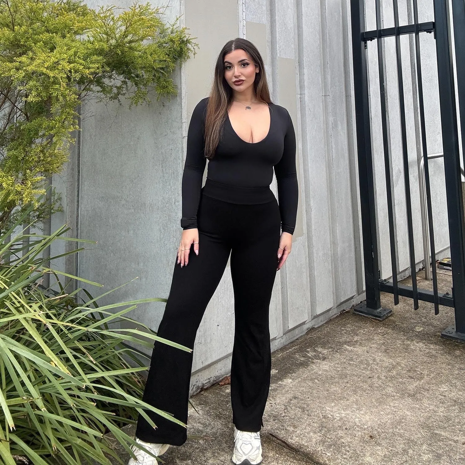 Squat-Proof Kick Flare Leggings - Black sold by Snag Tights product image thumbnail 3