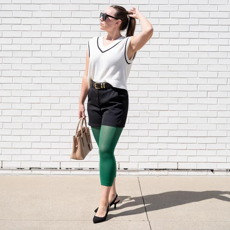 Stay Cool Capri Tights - Foliage sold by Snag Tights