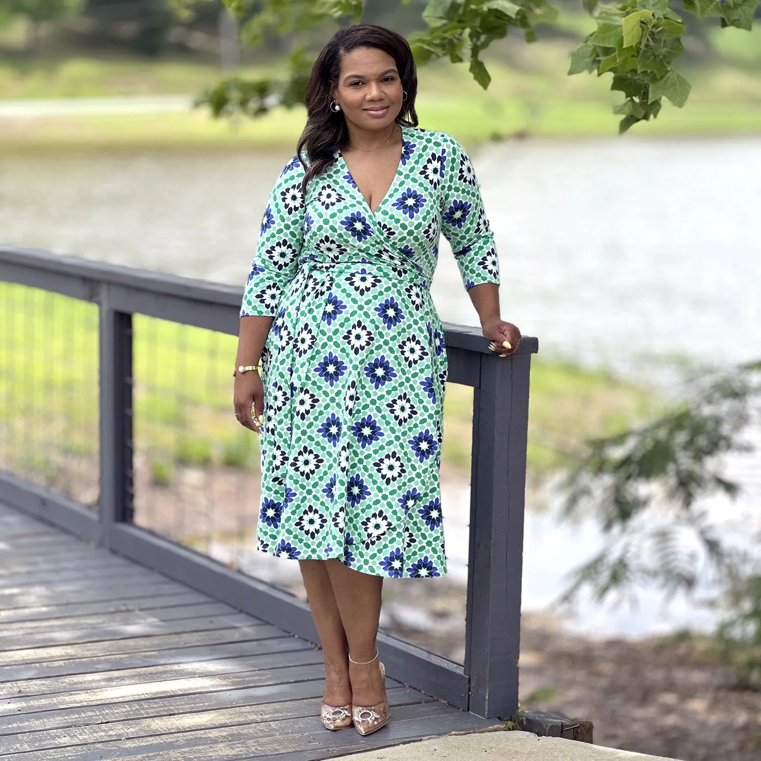 Wrap Dress - Blue Pearl sold by Snag Tights product image thumbnail 3