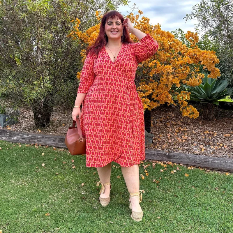 Wrap Dress - Red City sold by Snag Tights