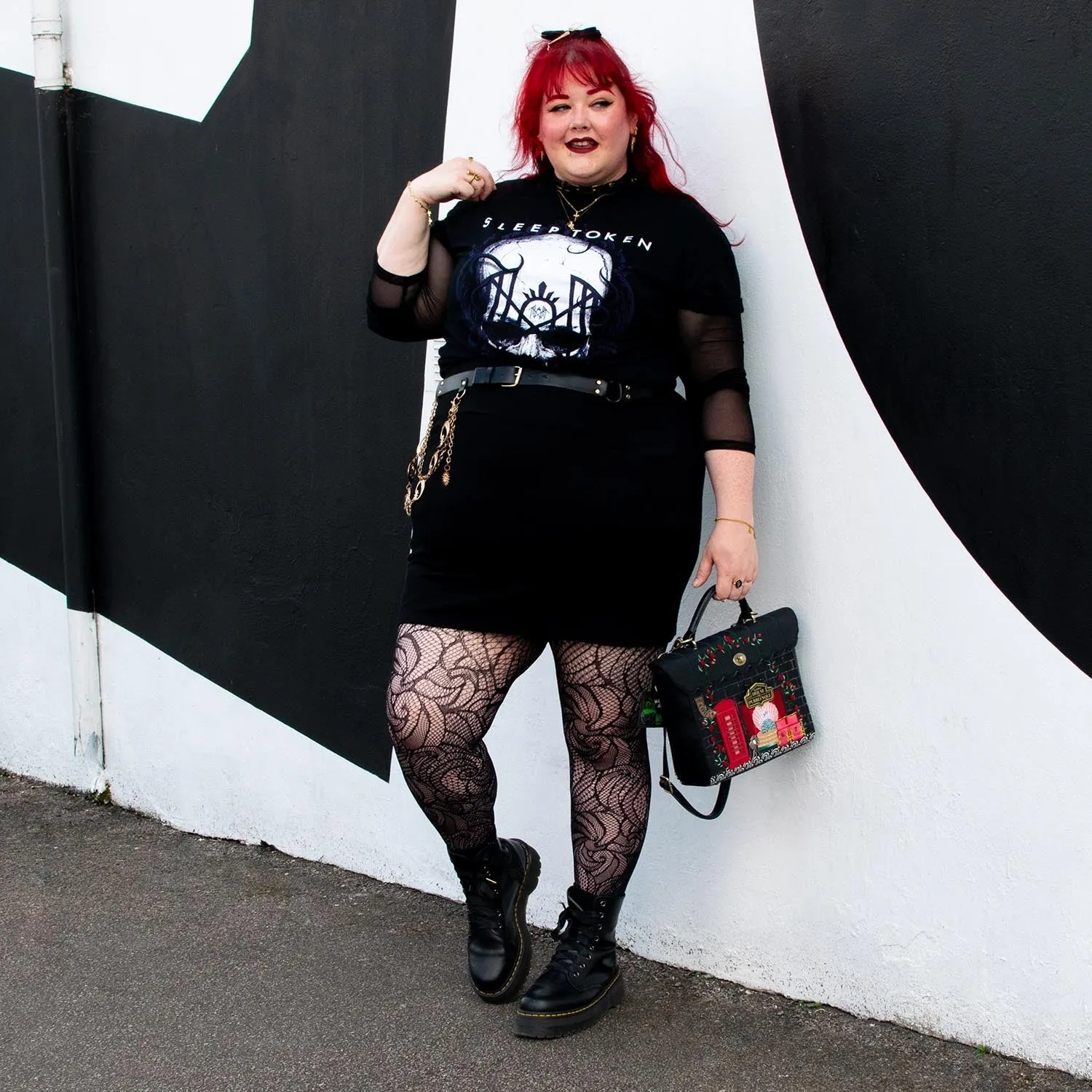 Thighs The Limit Fishnets - Timewarp - Black sold by Snag Tights product image thumbnail 3