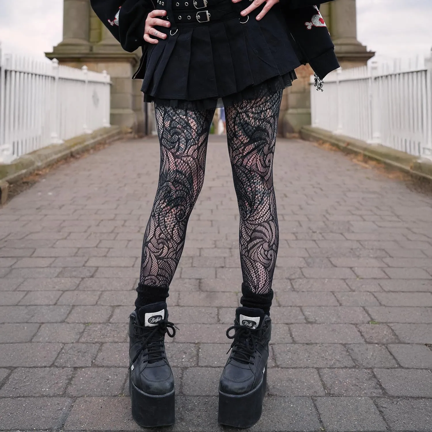 Thighs The Limit Fishnets - Timewarp - Black sold by Snag Tights product image thumbnail 2