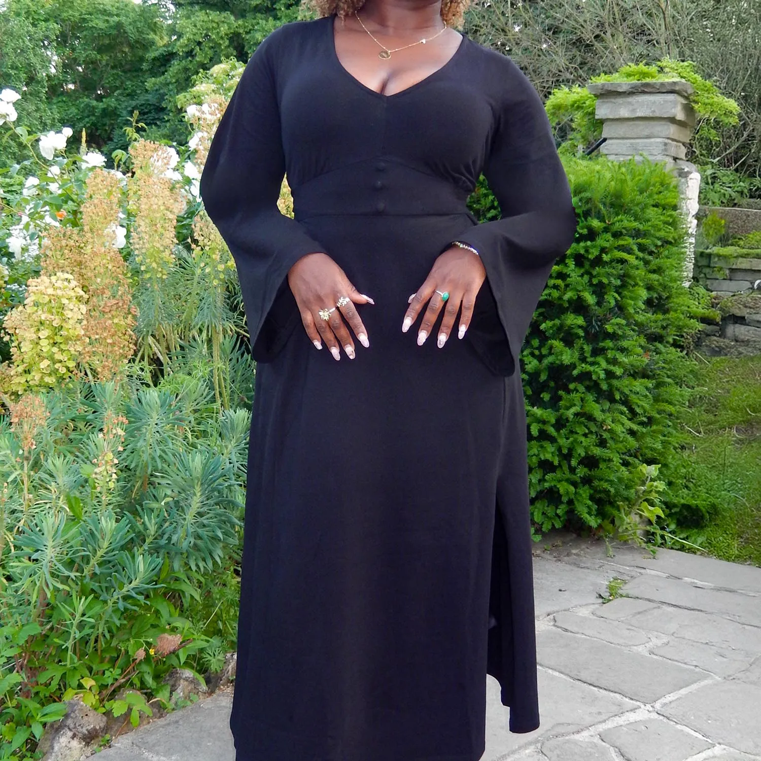 Midaxi Bell Sleeve Dress - Black sold by Snag Tights product image thumbnail 3