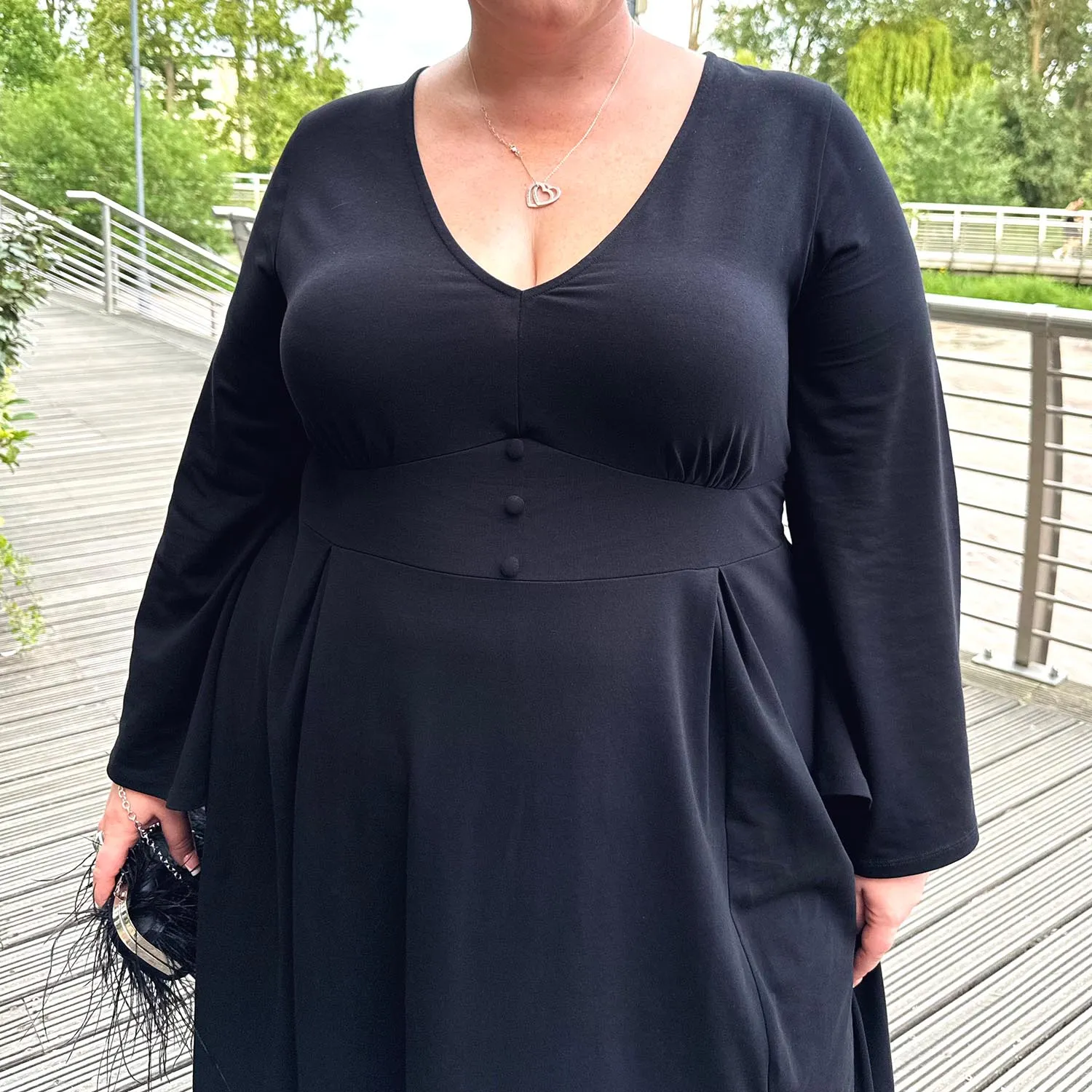 Midaxi Bell Sleeve Dress - Black sold by Snag Tights product image thumbnail 4