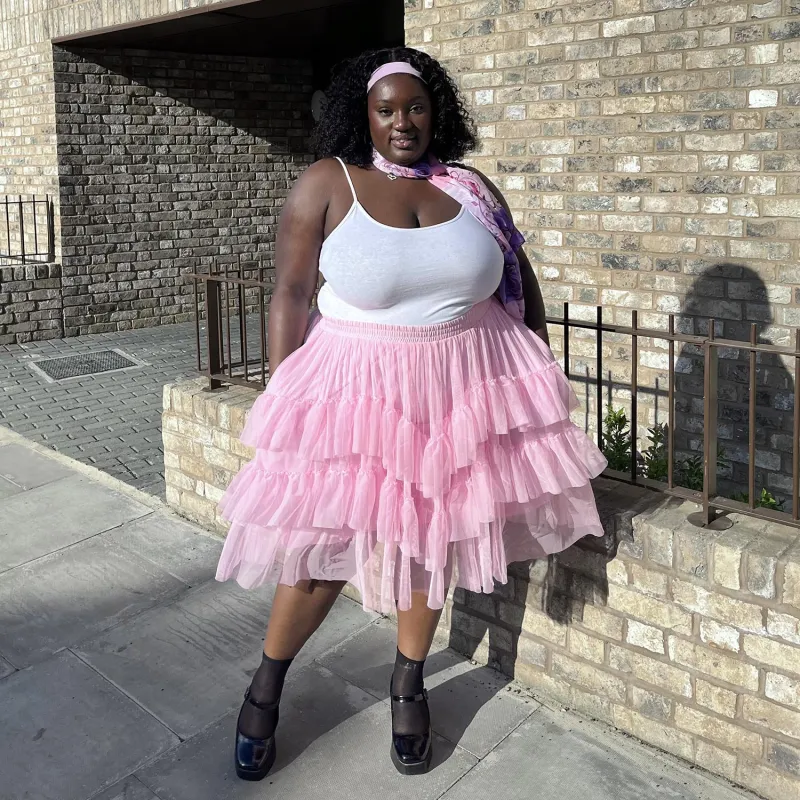 Mesh Skirt - Flushing Pink sold by Snag Tights