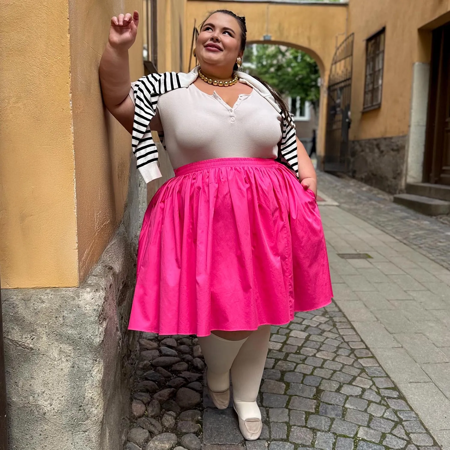 Poplin Skirt - Bubblegum sold by Snag Tights