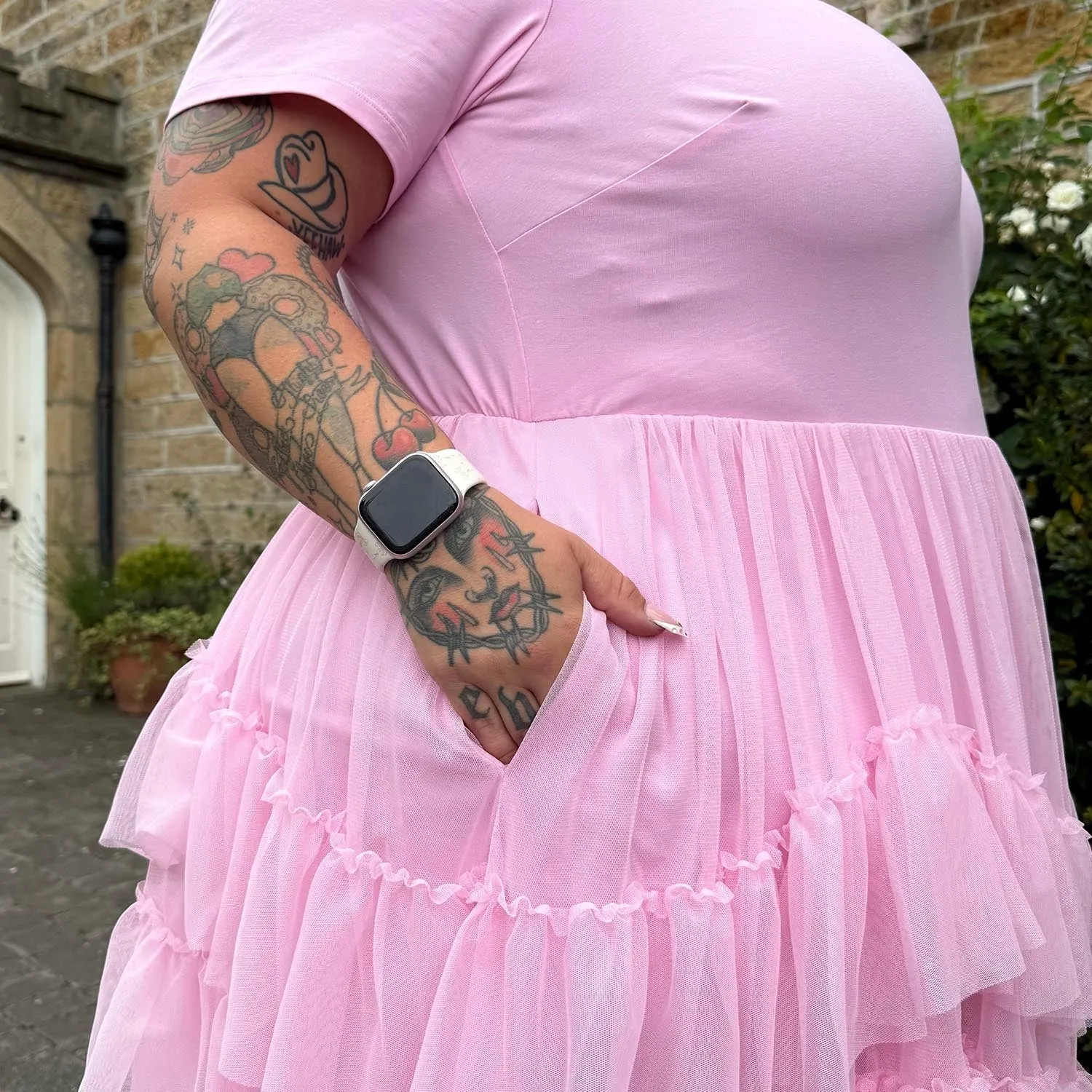 Tee Mesh Dress - Pink Frosting sold by Snag Tights product image thumbnail 4