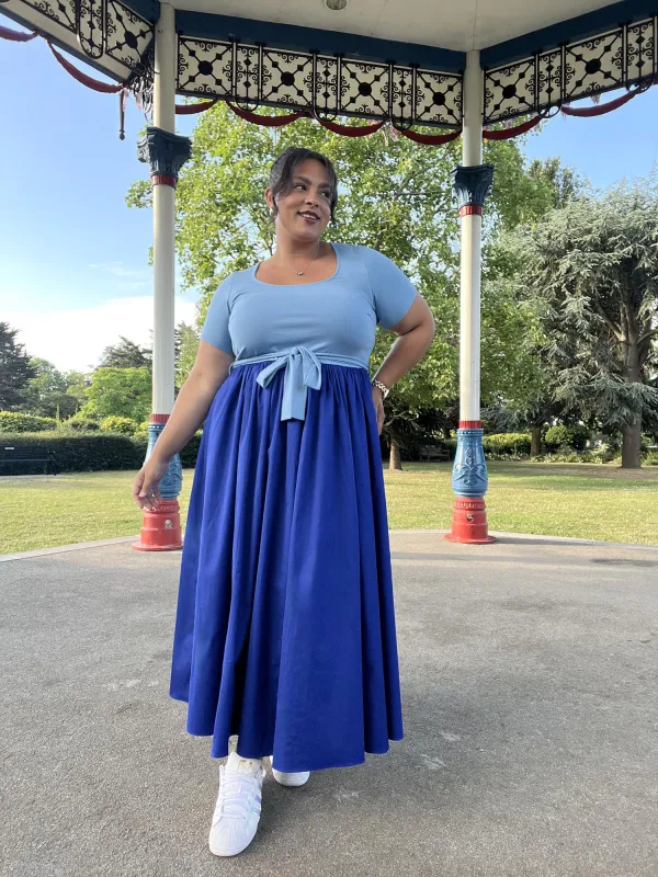 Midaxi Tee Poplin Dress - Duo Blue sold by Snag Tights