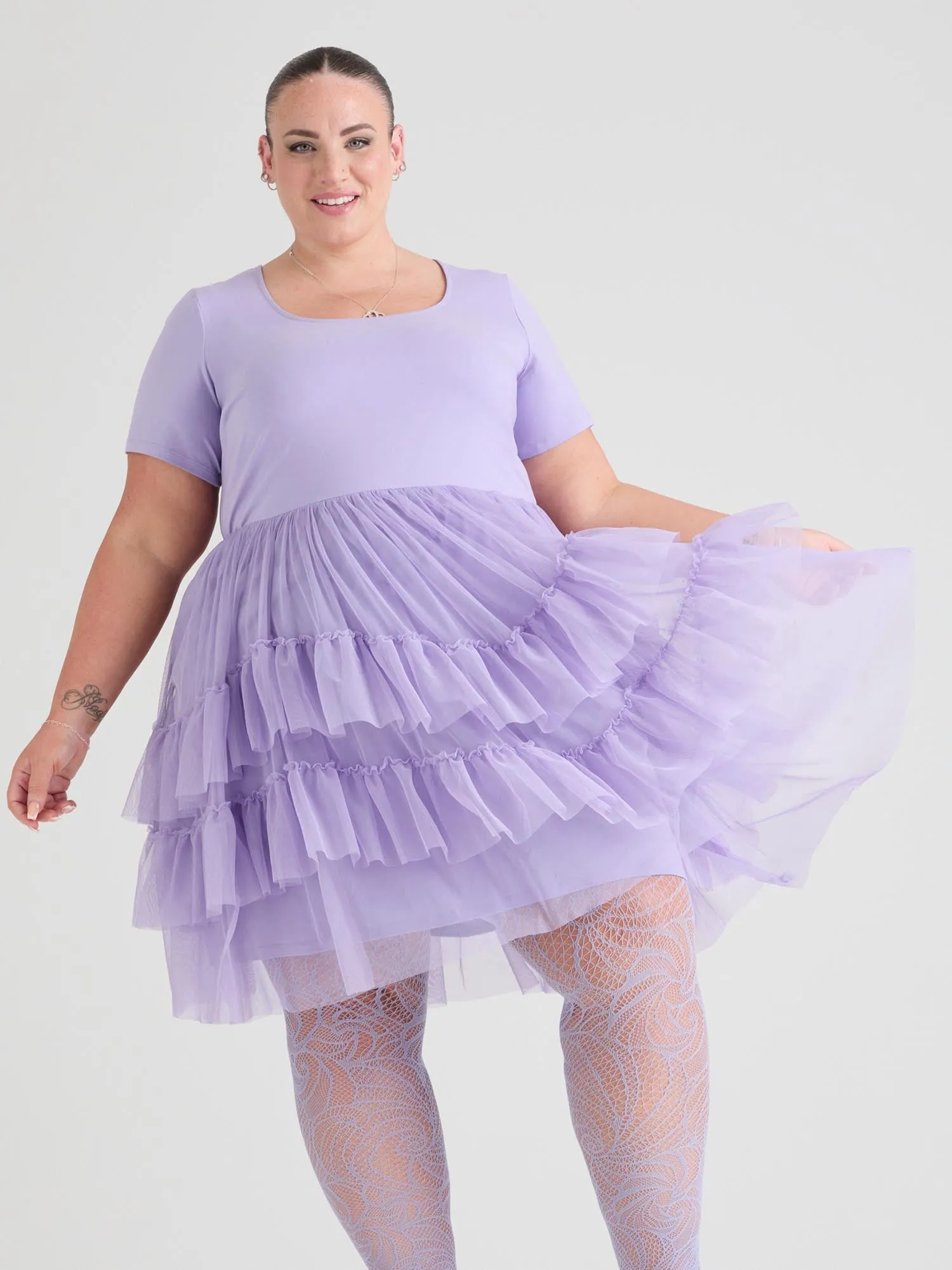 Tee Mesh Dress - Lavender Fields sold by Snag Tights product image thumbnail 2