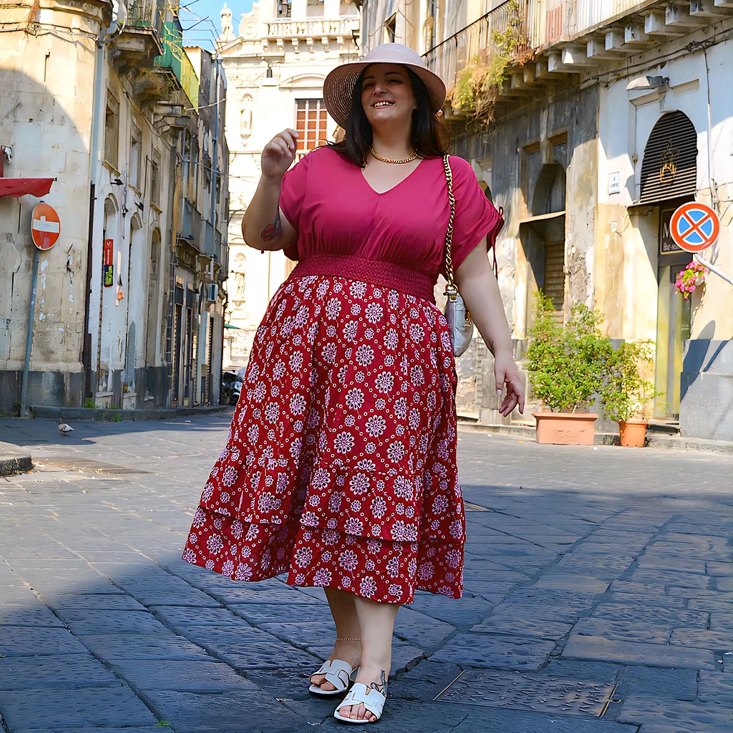 Broderie Anglaise Midi Dress - Blood Red sold by Snag Tights product image thumbnail 4