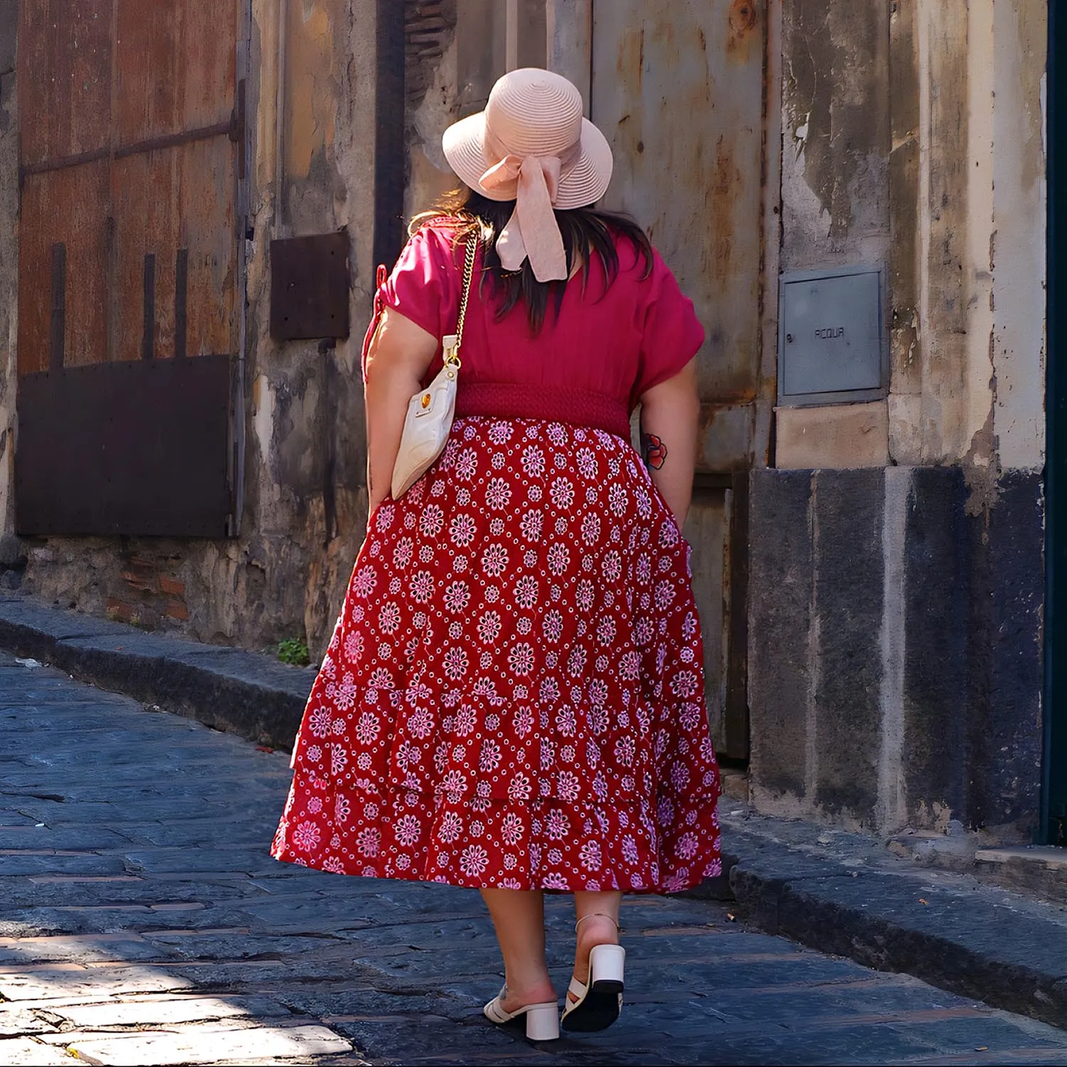 Broderie Anglaise Midi Dress - Blood Red sold by Snag Tights product image thumbnail 2