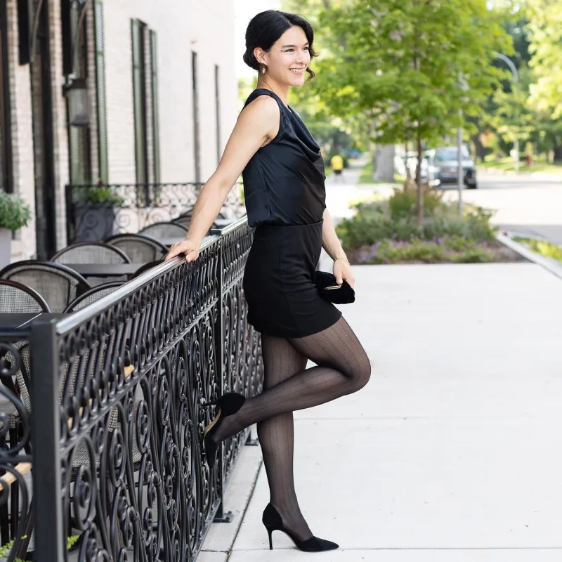 It's a Fine Line Fishies - Black sold by Snag Tights