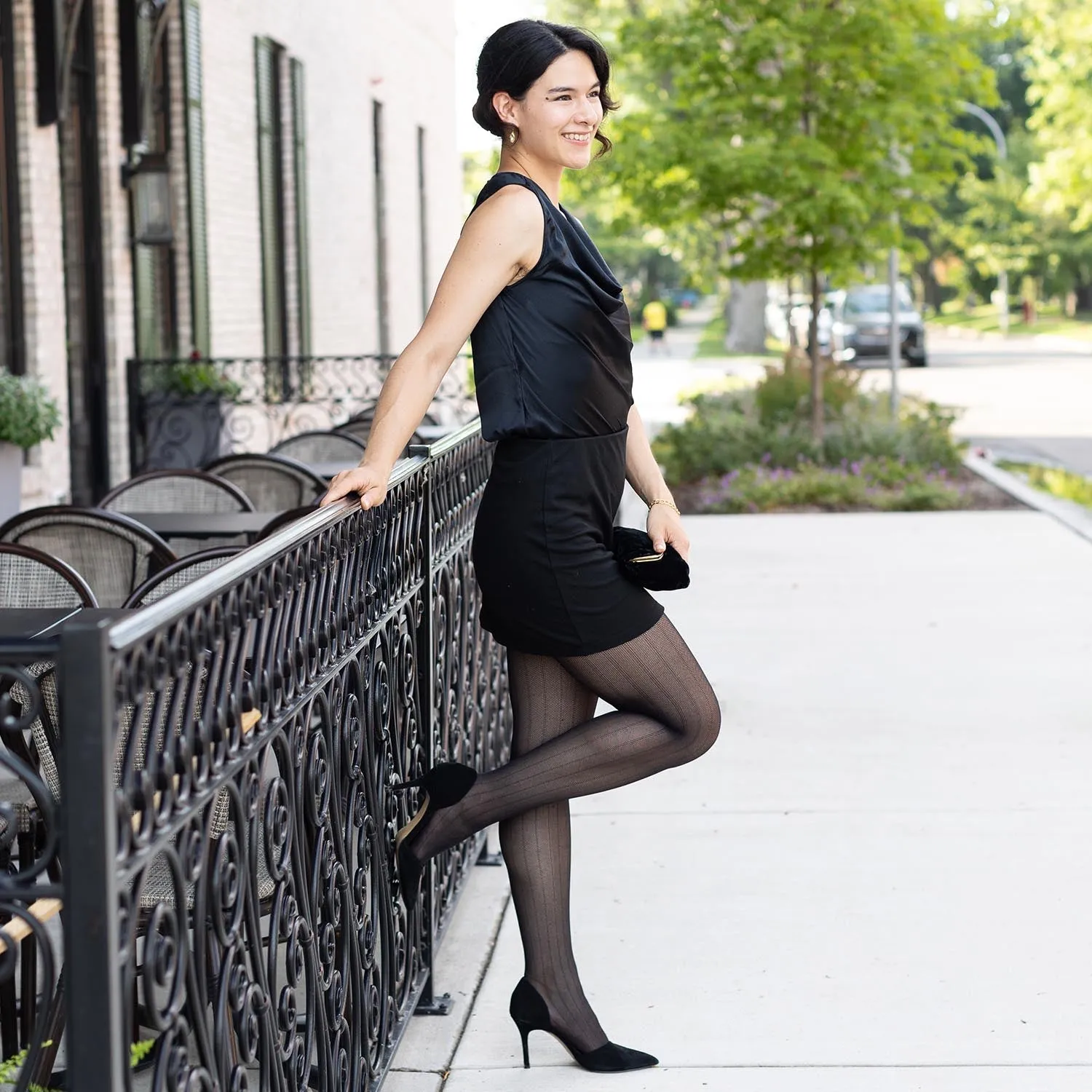 It's a Fine Line Fishies - Black sold by Snag Tights