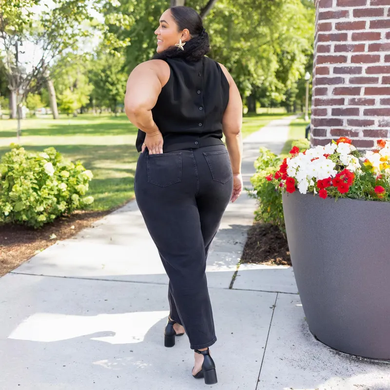 Organic Mom Jeans - Black Sea sold by Snag Tights