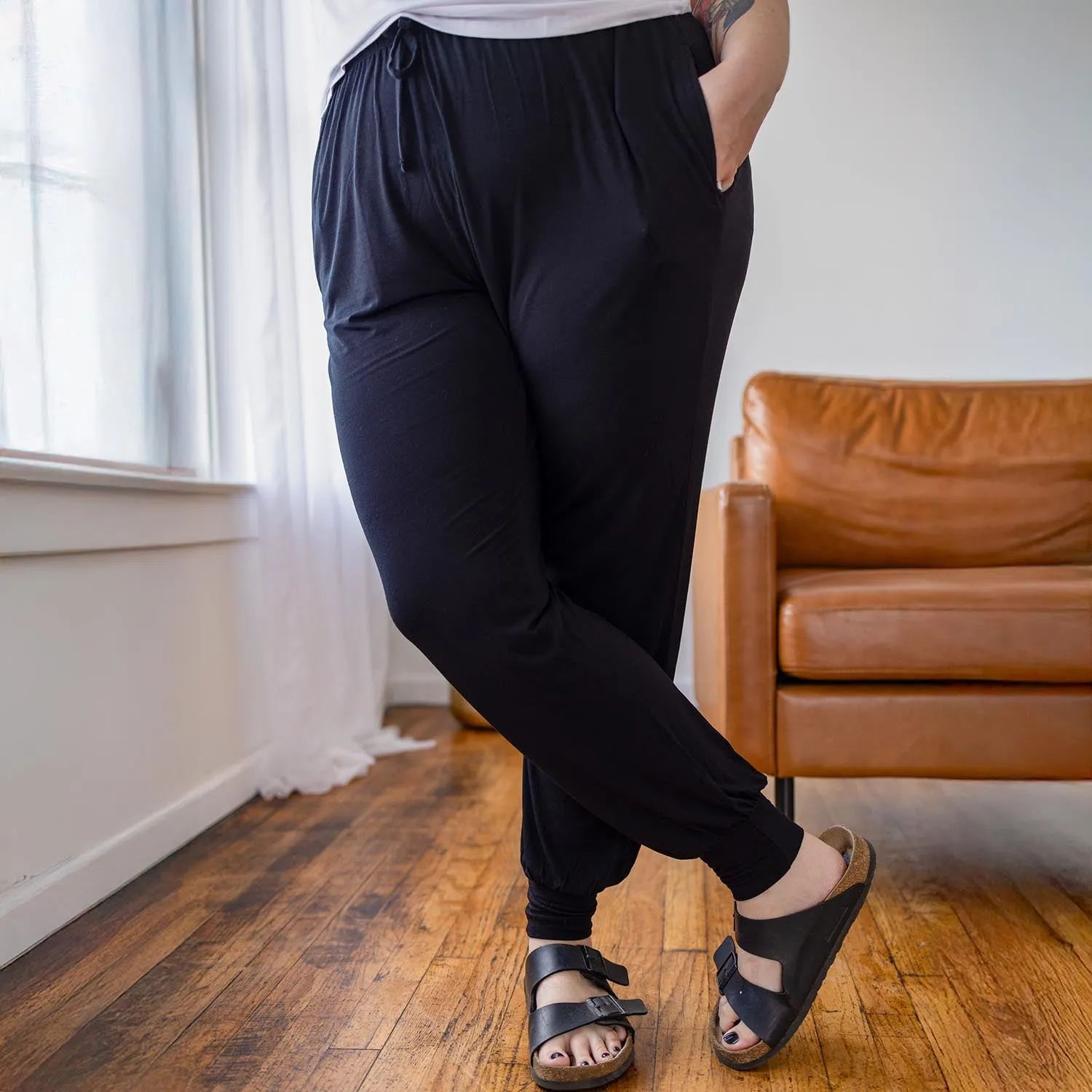Bamboo Lounge Joggers - Black sold by Snag Tights