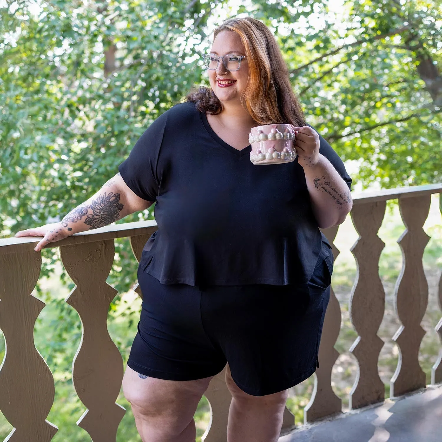 Lightweight V-Neck Tee - Black sold by Snag Tights product image thumbnail 3