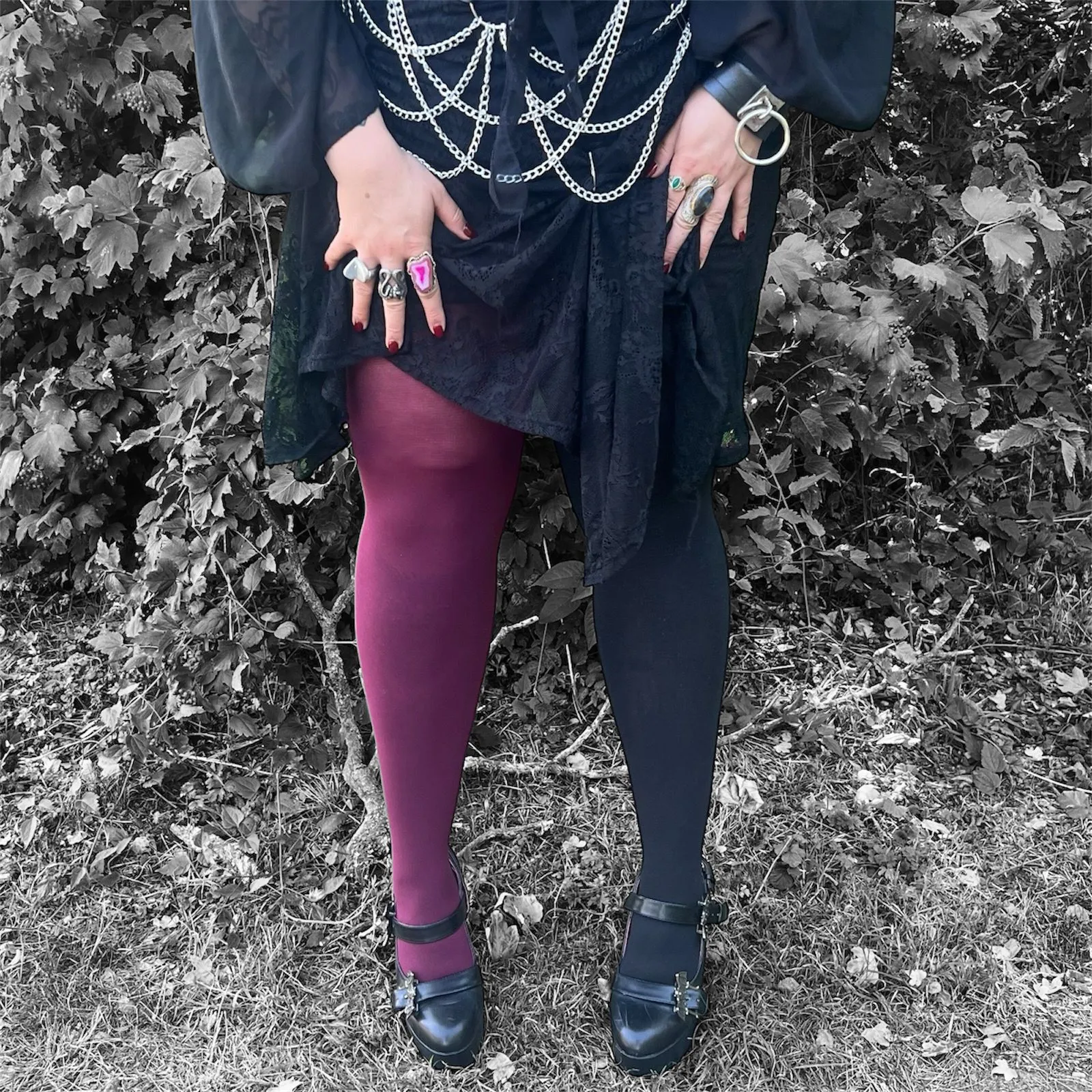 Duo Tights - Crimson Shadow sold by Snag Tights