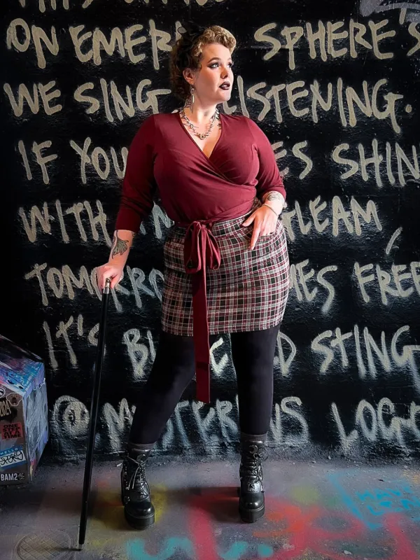 Organic Cotton Wrap Top - Roast sold by Snag Tights