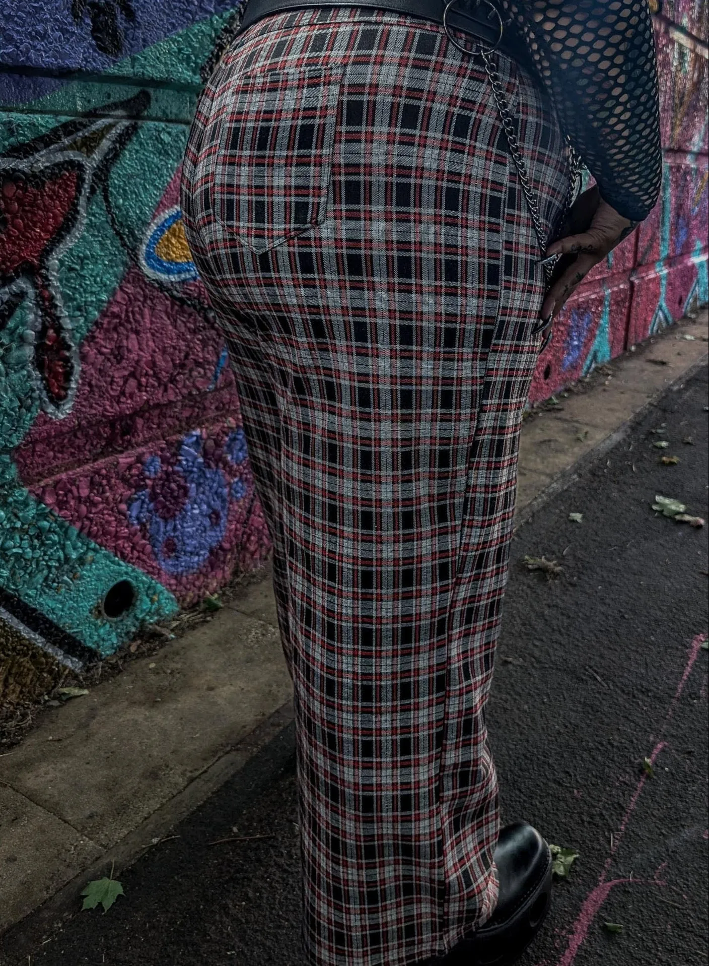 Plaid Wide-Leg Trousers - Bonnie sold by Snag Tights product image thumbnail 5