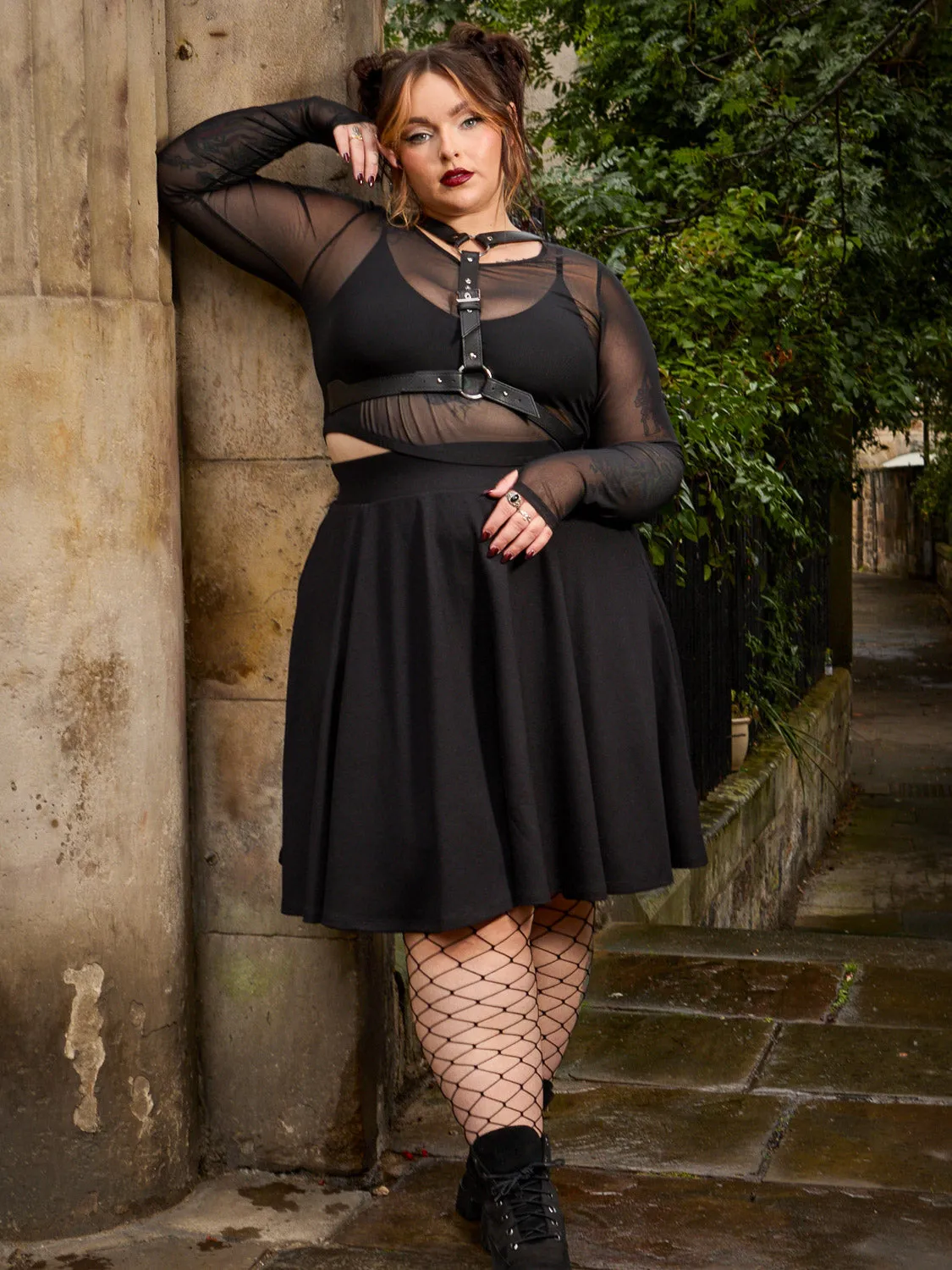 Cropped Mesh Top - Black sold by Snag Tights product image thumbnail 5