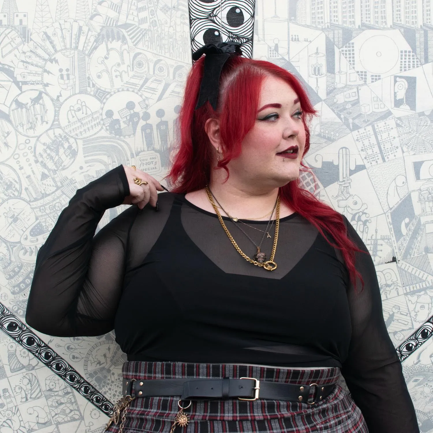 Cropped Mesh Top - Black sold by Snag Tights product image thumbnail 3