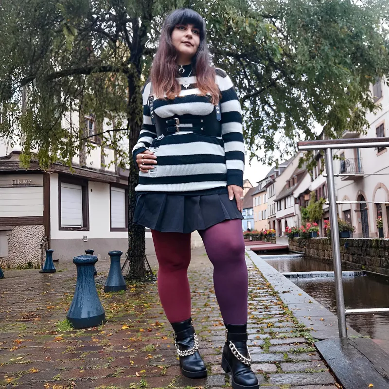 Duo Tights - Plurgundy sold by Snag Tights