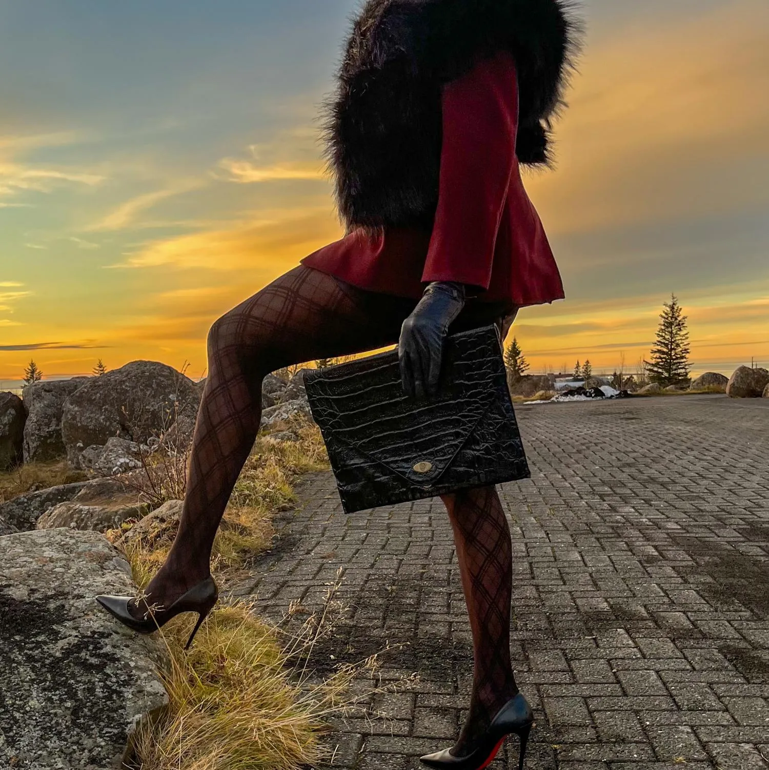 Christmas Tights - Midnight Plaid sold by Snag Tights product image thumbnail 4